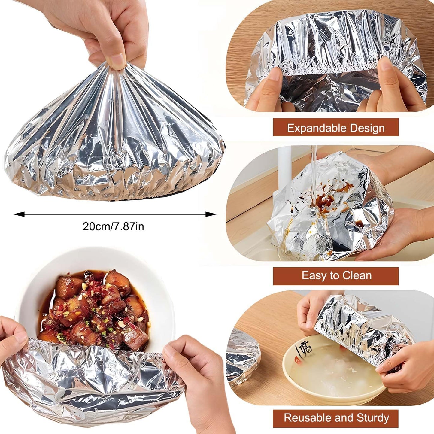 🔥50% off-Reusable Insulated Aluminum Foil Food Covers