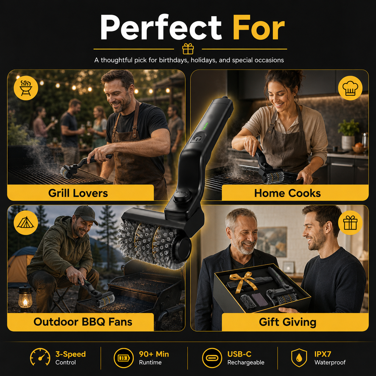 🔥 Cordless Power Grill Cleaner | Fast, Effortless BBQ Cleanup