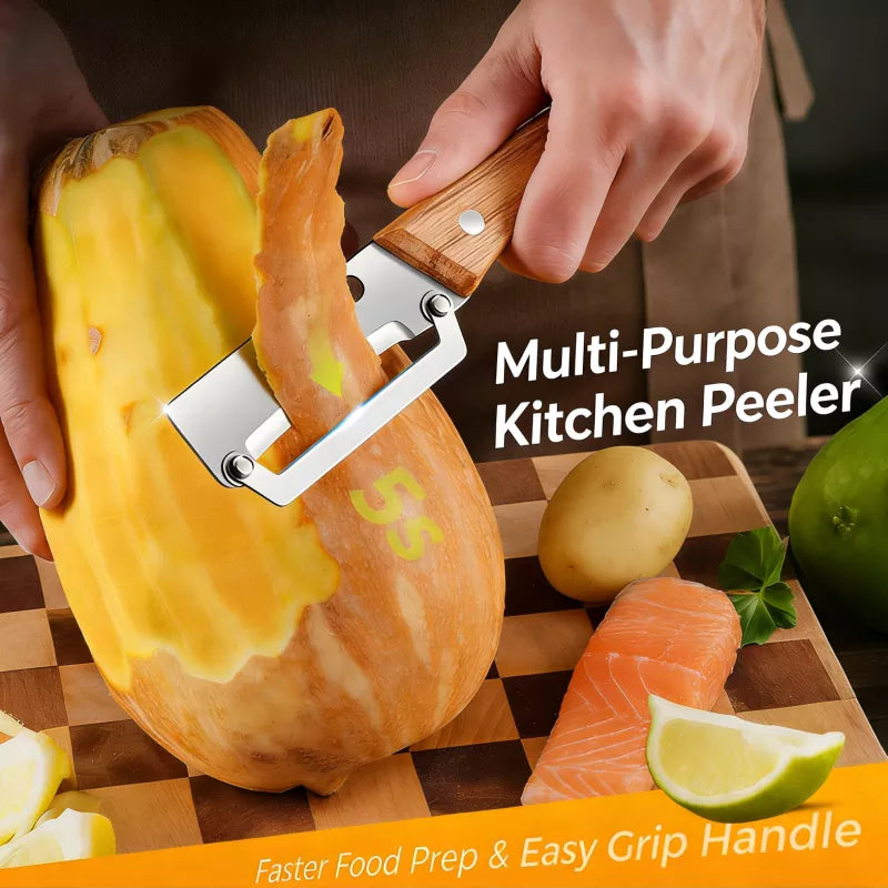 3-in-1 Multi-functional Vegetable Peeler Peel. Shred. Pop. PrepFaster. Cook Smarter.
