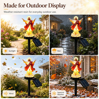✝️ Solar-Powered Illuminated Jesus Garden Statue | Automatic Halo Glow Outdoor Faith Decor for Gardens, Pathways & Prayer Spaces ✨