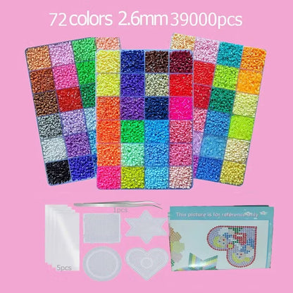 Hama Beads Box Set - 24/48/72 Colors 2.6mm & 5mm Fuse Beads with Storage Box