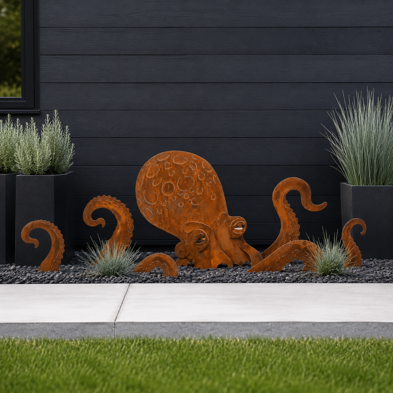 🔥Last Day 50% OFF🎁- 🐙Rust Patina Giant Squid Garden Sculpture