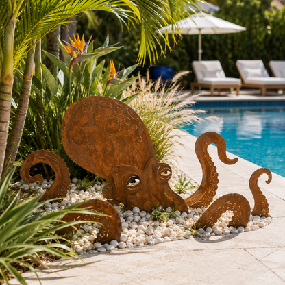 🔥Last Day 50% OFF🎁- 🐙Rust Patina Giant Squid Garden Sculpture