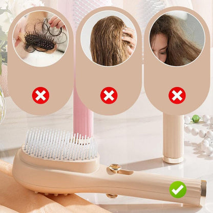 Big Size Self-Cleaning Hairbrush | One Click Cleaning , No Mess!