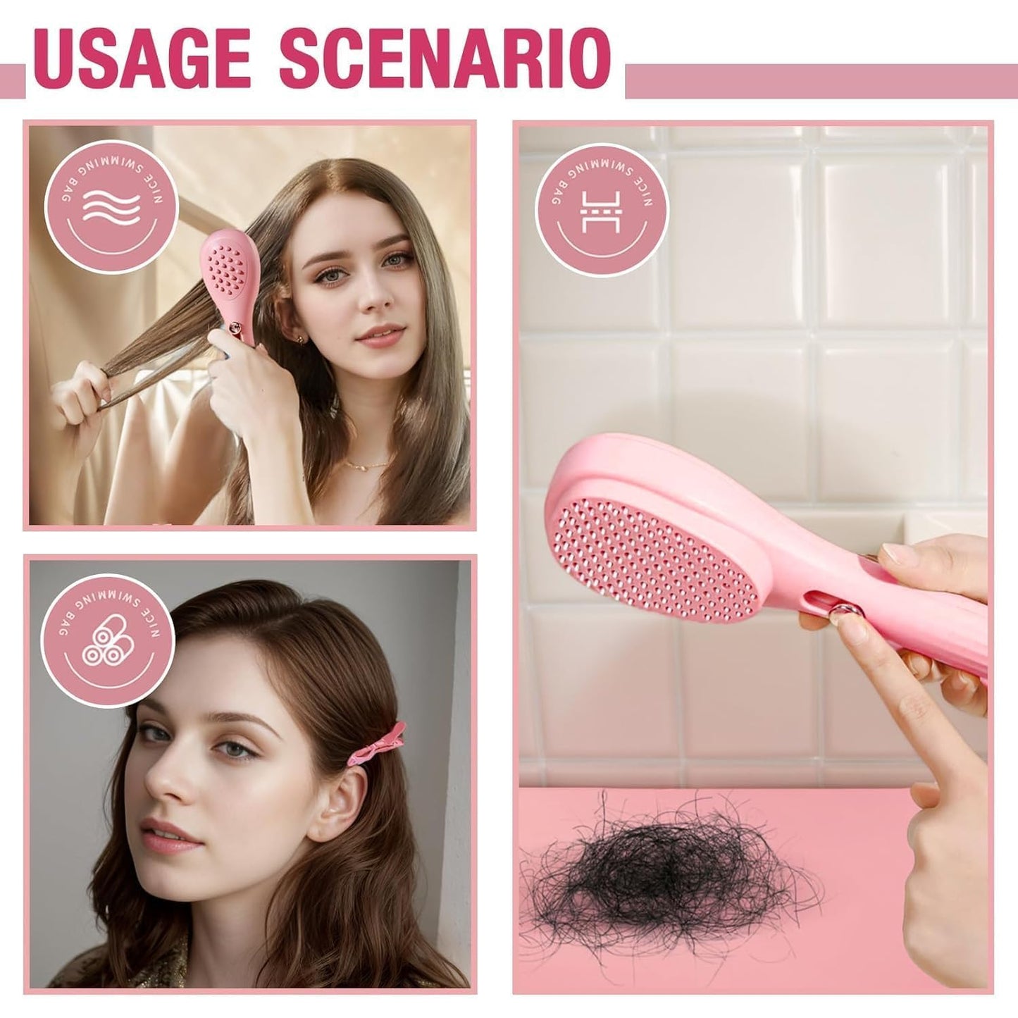 Big Size Self-Cleaning Hairbrush | One Click Cleaning , No Mess!