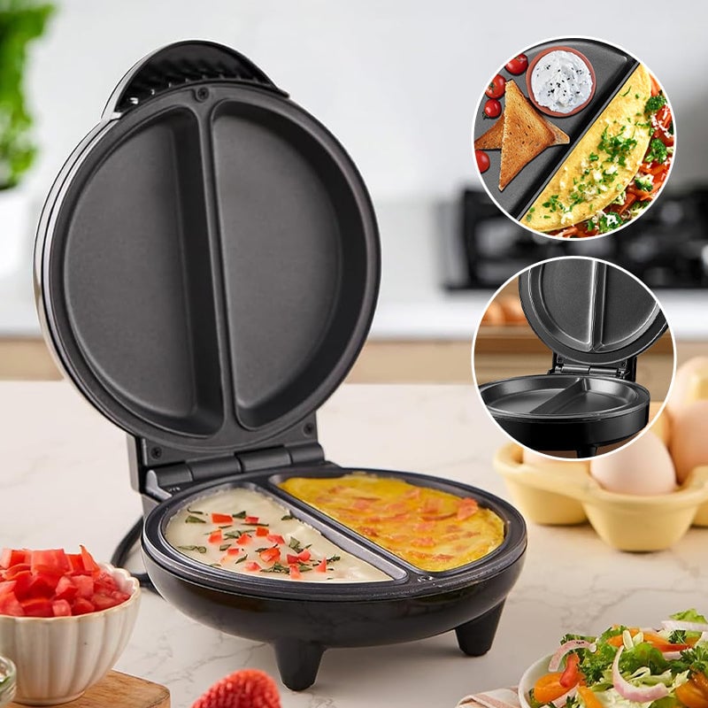 🤩Free your hands🍕Dual-Zone Electric Omelette Maker