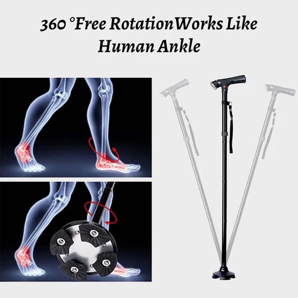 🦯 Multifunctional Folding Cane – Safe Steps, Day & Night ⏰