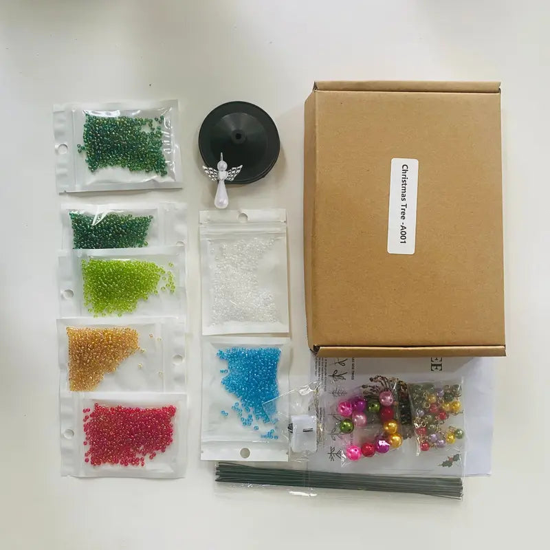 🎄 DIY Beaded Christmas Tree Craft Kit - Tabletop Holiday Decoration✨