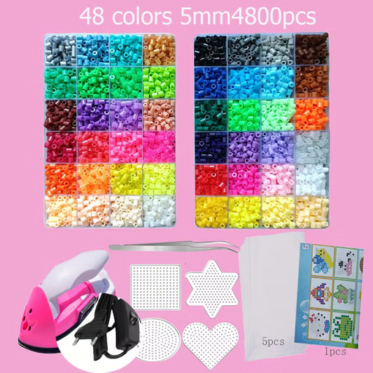 Hama Beads Box Set - 24/48/72 Colors 2.6mm & 5mm Fuse Beads with Storage Box
