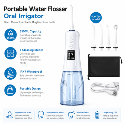 💦 🦷Portable Water Flosser – Deep Clean Teeth Anytime, Anywhere