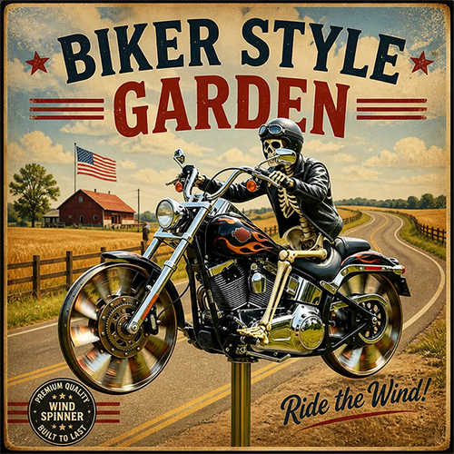 🔥Last Day - 49% OFF🔥Skull Motorcycle Windmill