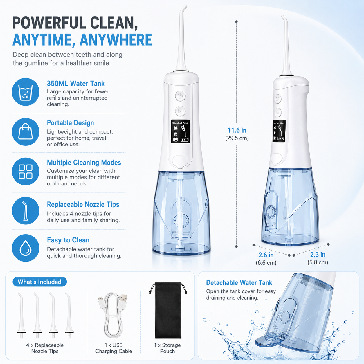 💦 🦷Portable Water Flosser – Deep Clean Teeth Anytime, Anywhere