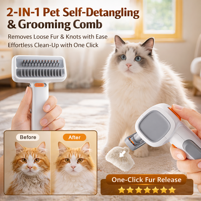 🔥2026 SALE - 2-IN-1 Pet Self-Detangling & Grooming Comb