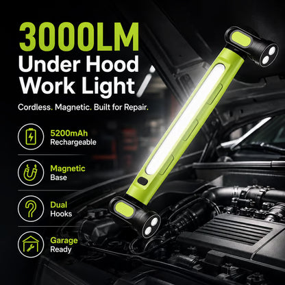 🎁 Father's Day Sale 49% OFF | 3000LM LED Magnetic Work Light Bar • 5200mAh Cordless • Hooks & Magnetic Base 🔧