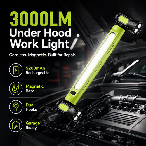 🎁 Father's Day Sale 49% OFF | 3000LM LED Magnetic Work Light Bar • 5200mAh Cordless • Hooks & Magnetic Base 🔧