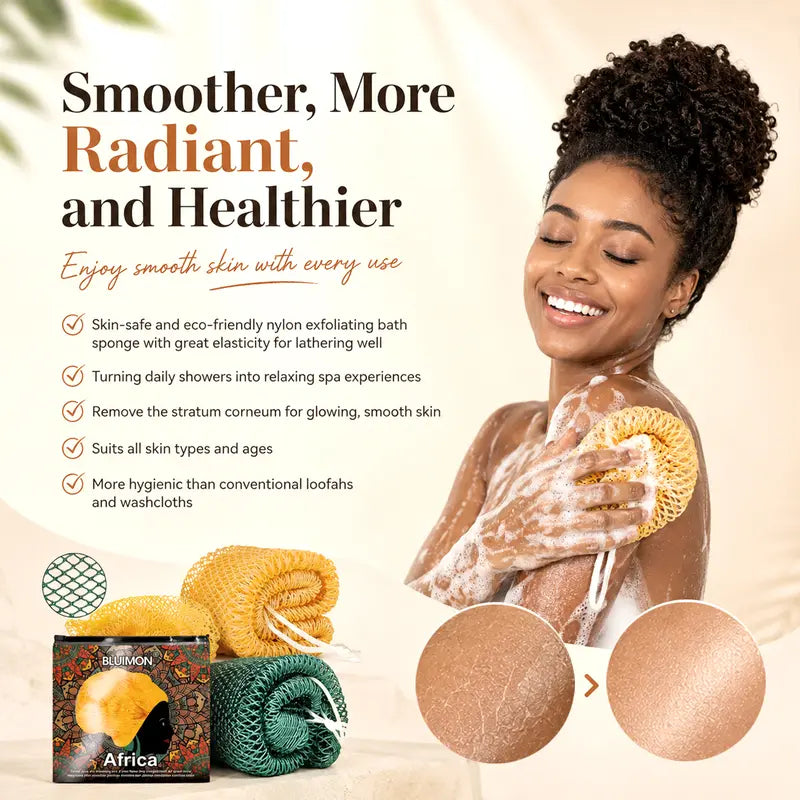 3 - PACK African exfoliating net Sponge