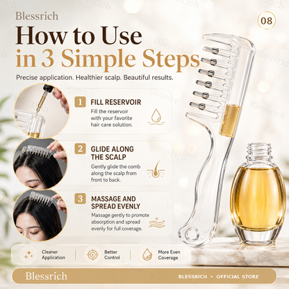 💧 Scalp Serum Applicator Comb – Refillable Oil Applicator