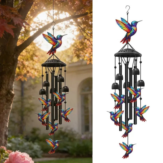 🔥Hot Sale 49% OFF - 🐦Vintage Colorful Hummingbird Wind Chime with Metal Tubes and Bells