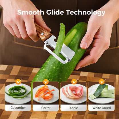 3-in-1 Multi-functional Vegetable Peeler Peel. Shred. Pop. PrepFaster. Cook Smarter.