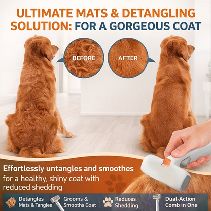 🔥2026 SALE - 2-IN-1 Pet Self-Detangling & Grooming Comb