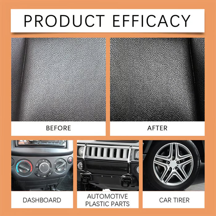 📢📢30% OFF !! ⏰Premium Car Plastic Restorer & Interior Cleaner – Removes Dirt, Restores Black Finish, Matte to Subtle Sheen🚗✨