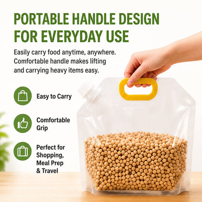 ✨Hot Sale 49%OFF🏠5-Pack Reusable Food Resealable Bags—Leak Proof Design To Prevent Liquid Spills.