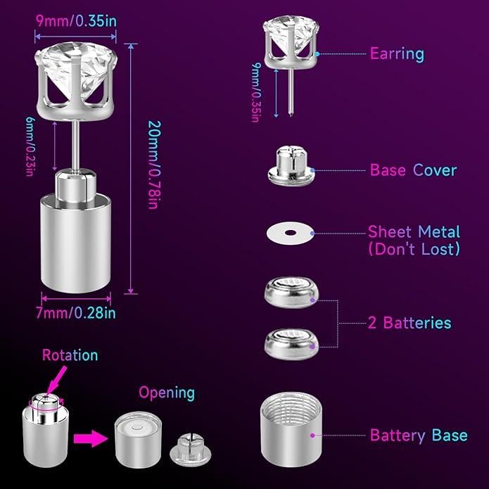 ✨LED Earrings, Light Up Stud Earrings