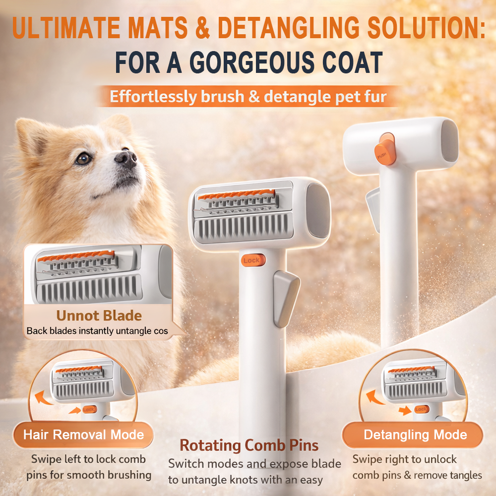 🔥2026 SALE - 2-IN-1 Pet Self-Detangling & Grooming Comb