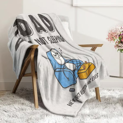 🔥Father's Day 49% Off🔥Dad Is Not Sleeping Funny Flannel Blanket
