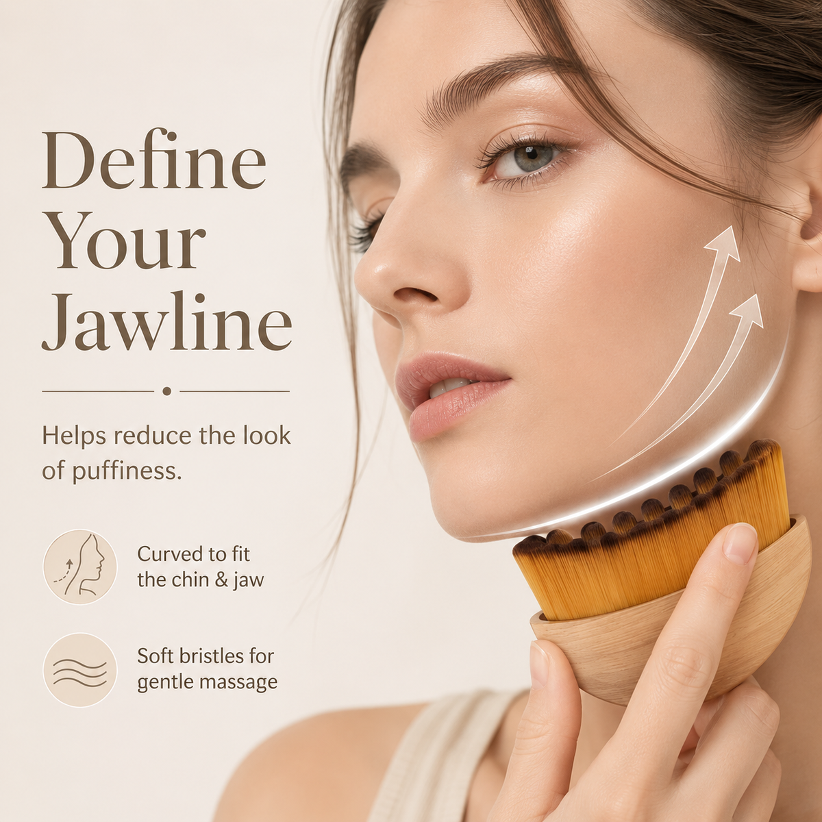 ⏰ LAST 24 HOURS: 50% OFF |✨ Sculpt & Refresh Curved Facial Massage Brush for Jawline, Face & Neck 💆‍♀️