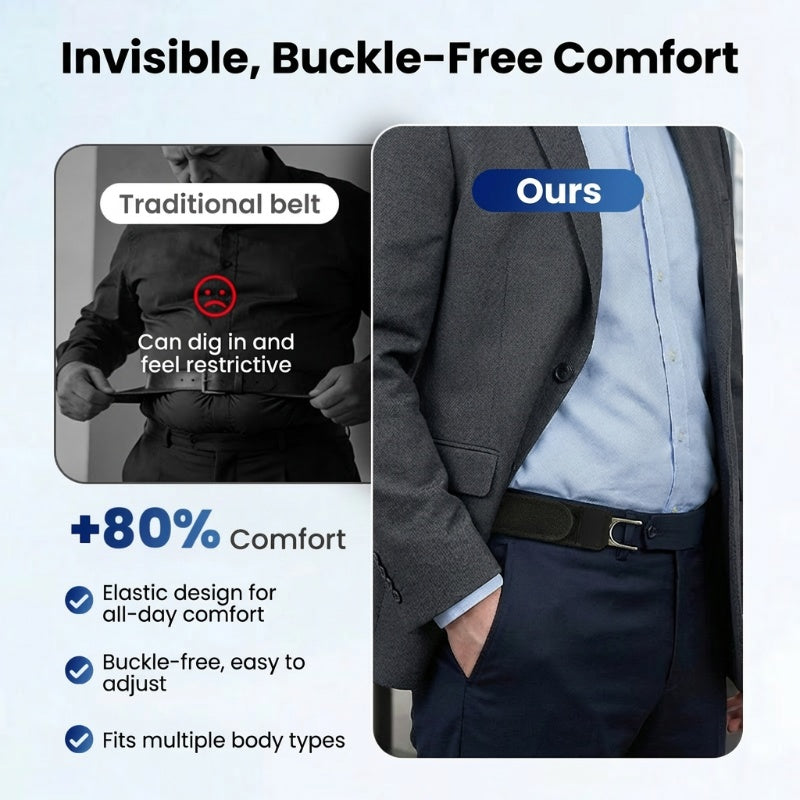 ✨ No-Buckle Elastic Belt for Men & Women – Adjustable, Stretchable & Invisible Fit