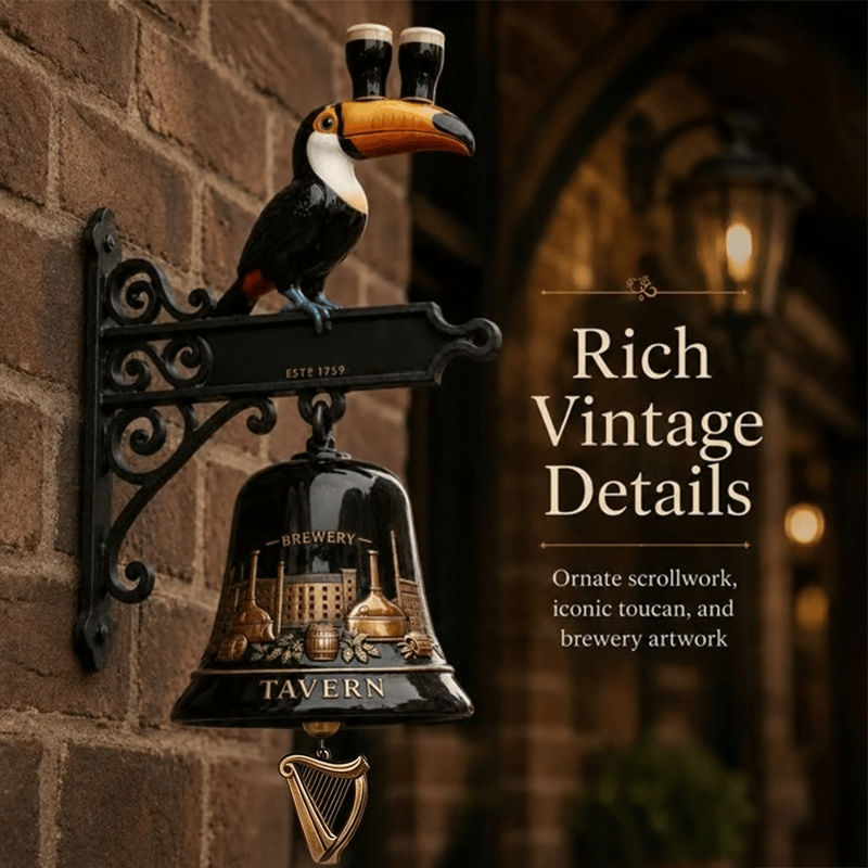 🔥HOT SALE 49% OFF🎉🍺Vintage Celtic Toucan Cast Iron Wall Bell – Classic Tavern Decor For Entry & Home Bar