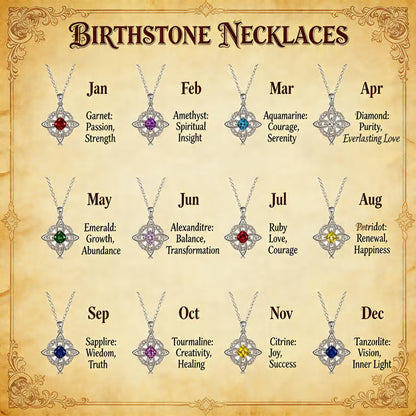Mystical Birthstone Witches Knot Necklace – Natural Crystal🔮💞Protect Your Loved Ones