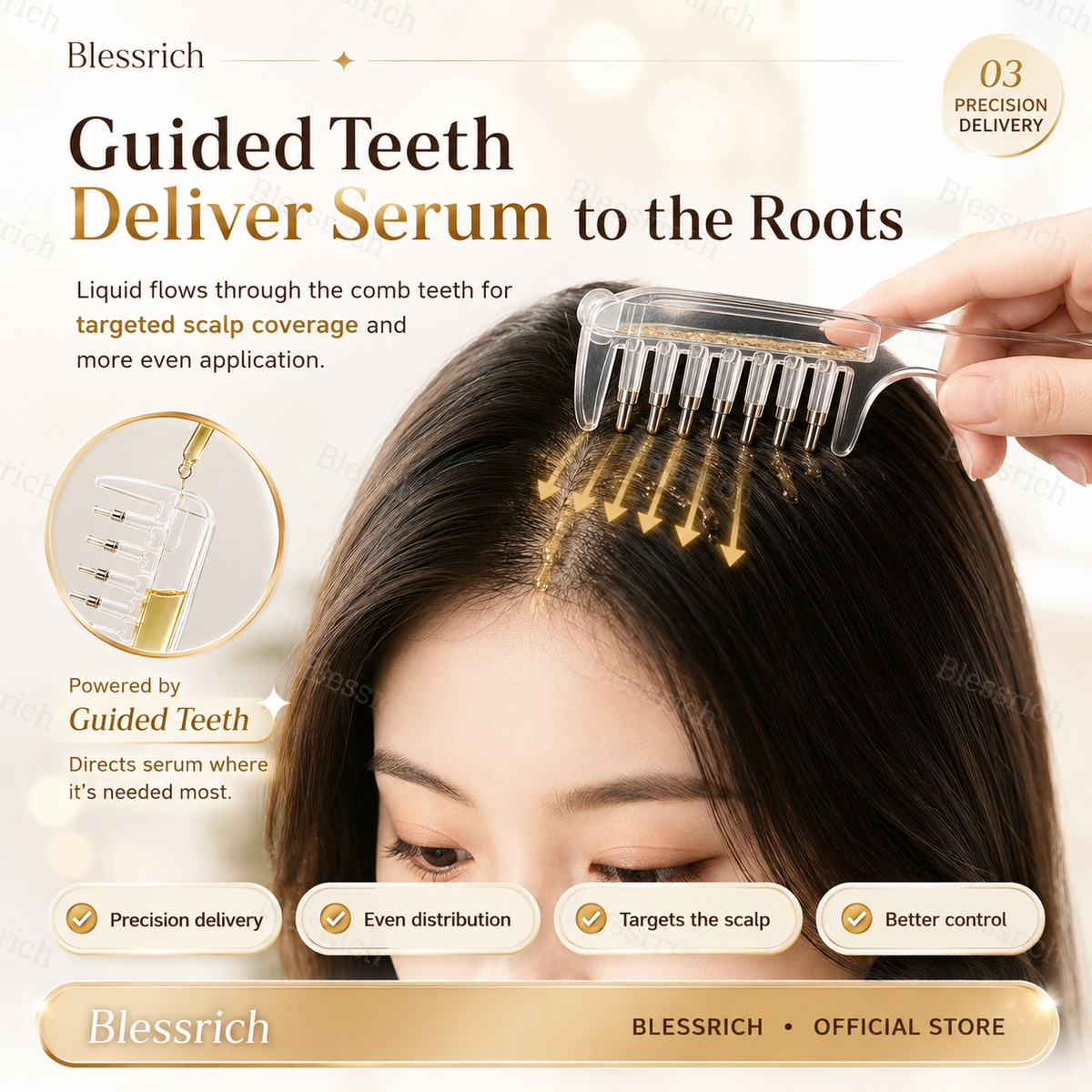 💧 Scalp Serum Applicator Comb – Refillable Oil Applicator