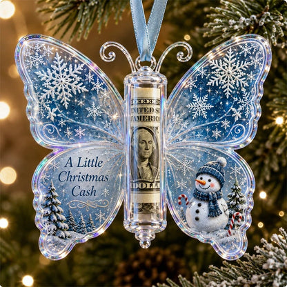 🦋 Christmas Cash Gift Butterfly Keepsake Ornament – Holiday Money Holder 🎄