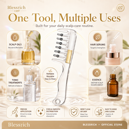 💧 Scalp Serum Applicator Comb – Refillable Oil Applicator