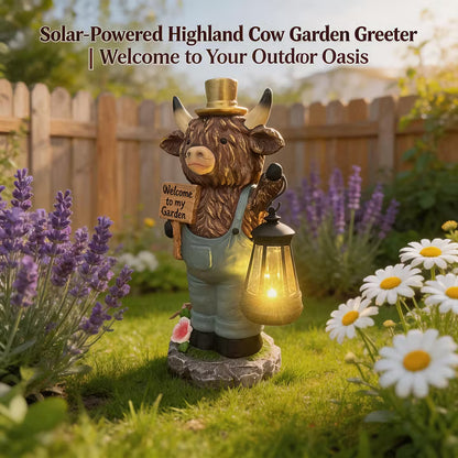 🐮SOLAR-POWERED SCOTTISH HIGHLAND BULL GARDEN WELCOME LIGHT
