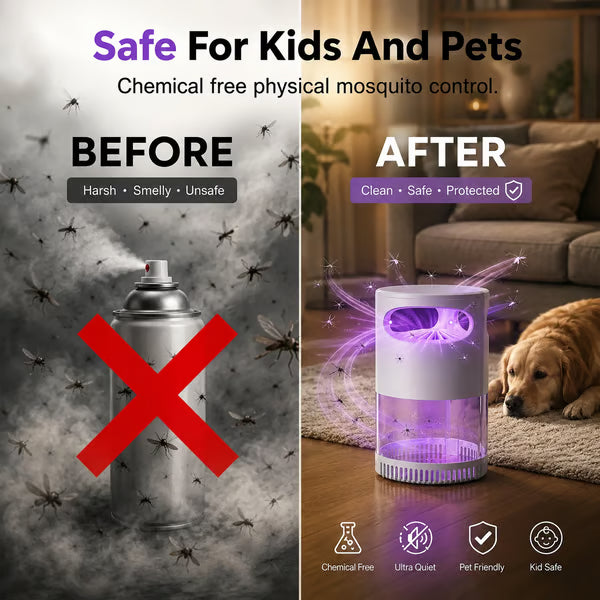 🔥Last Day Free Shipping ✨Quiet UV Mosquito Trap – Chemical-Free & Safe for Kids & Pets🦟