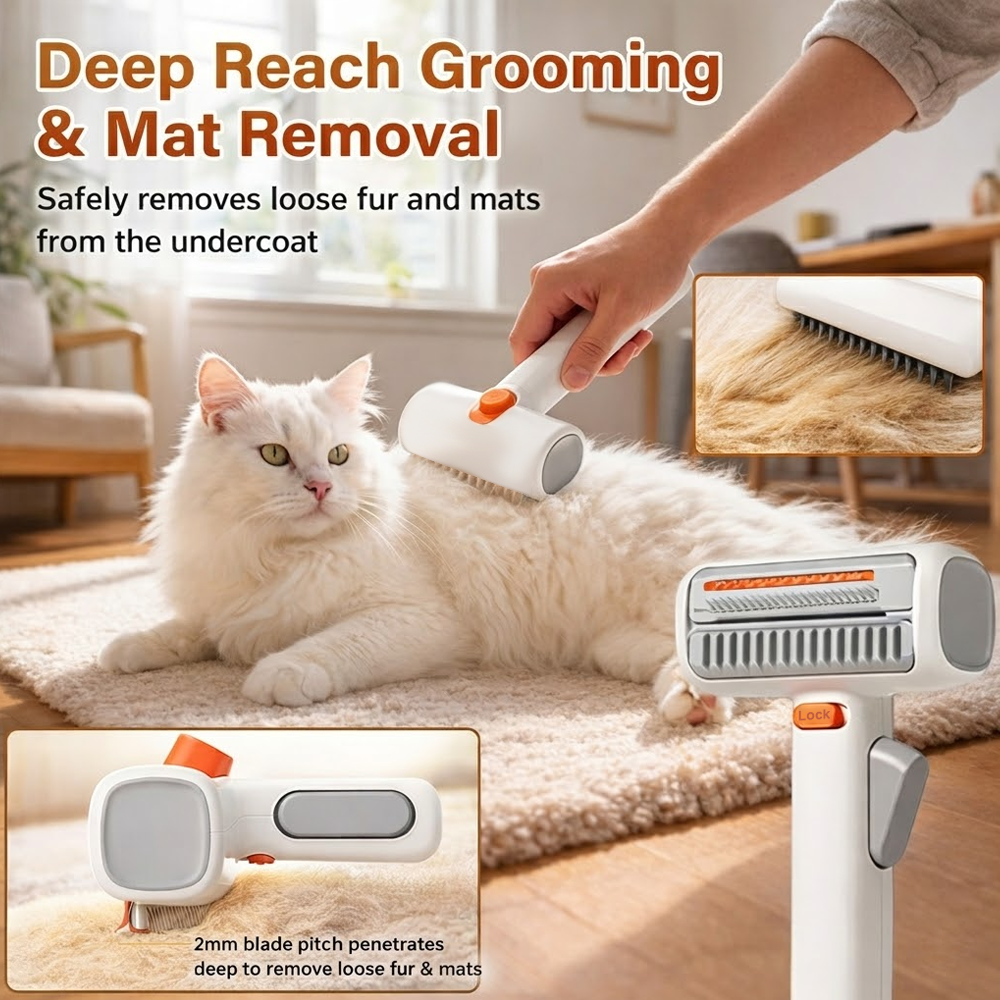 🔥2026 SALE - 2-IN-1 Pet Self-Detangling & Grooming Comb
