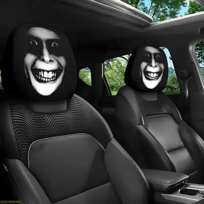🔥😆 Funny Cartoon Car Headrest Covers – 2PCS Universal Fit 🚗