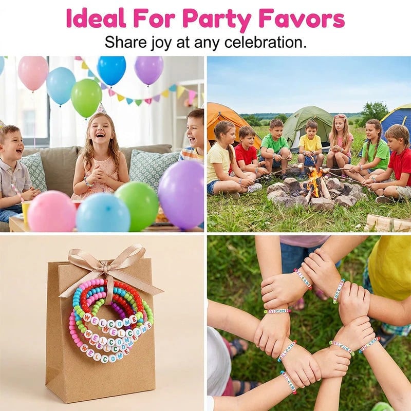 🔥Last Day 50% OFF - ✨🌈Pack of 25 Welcome BeadBracelets - StrengthenClassroom Friendship & SpreadWarm Kindness!