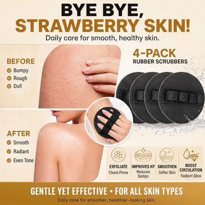 Soft Rubber Shower Scrubber for Gentle Exfoliation & Deep Cleansing