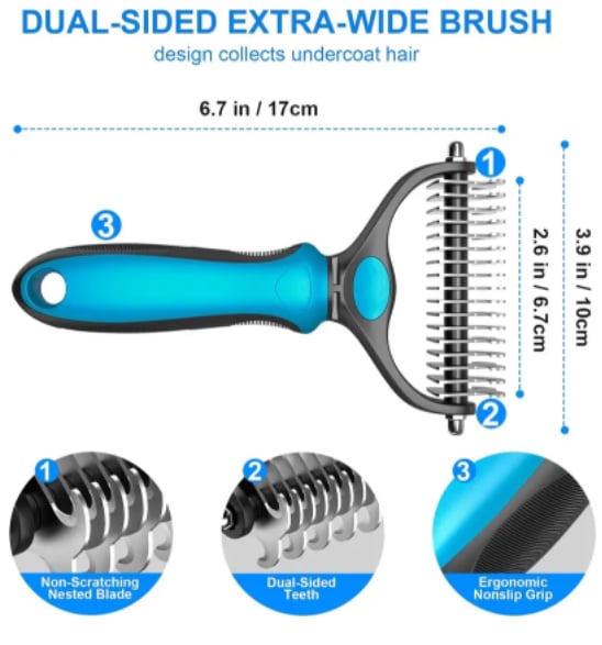 ⏰LAST DAY $20 OFF - 🐱🐕Pet Grooming Tool, Universal Detangling Comb for Dogs