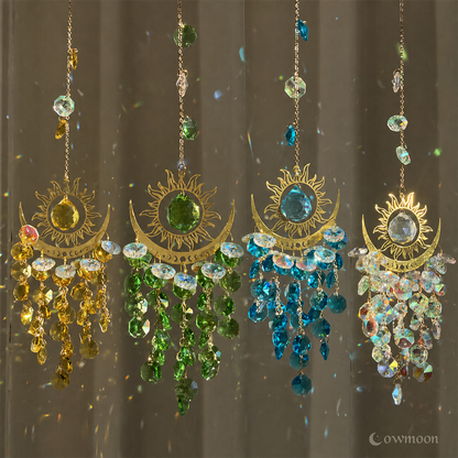 🌈Sunburst Crystal Light Catcher – Handmade Bohemian Style Light Catcher