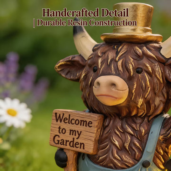 🐮SOLAR-POWERED SCOTTISH HIGHLAND BULL GARDEN WELCOME LIGHT