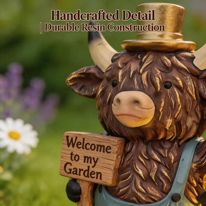 🐮SOLAR-POWERED SCOTTISH HIGHLAND BULL GARDEN WELCOME LIGHT