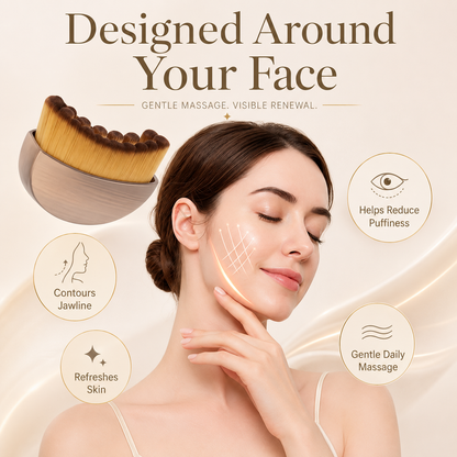 ⏰ LAST 24 HOURS: 50% OFF |✨ Sculpt & Refresh Curved Facial Massage Brush for Jawline, Face & Neck 💆‍♀️