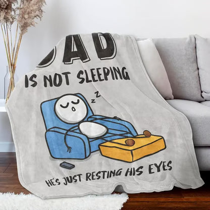 🔥Father's Day 49% Off🔥Dad Is Not Sleeping Funny Flannel Blanket