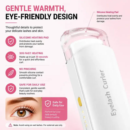 Thermal Eyelash Curler USB Rechargeable for Sensitive Skin