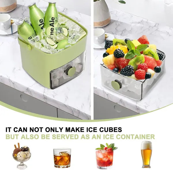 🧊Portable Ice Maker with Lid and Storage Box (✨Includes Ice Tongs)
